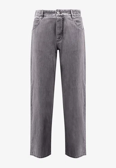 Bottega Veneta Straight-leg Washed-out Jeans In Gray