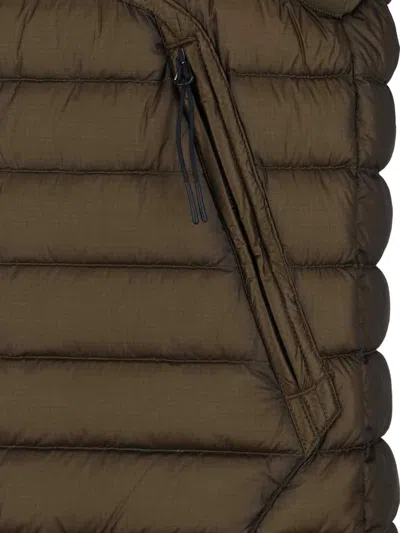C.p. Company Goggle Hooded Down Gilet In Green