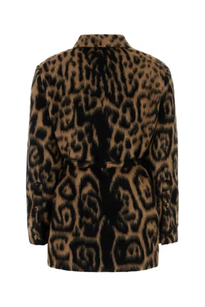Fendi Embroidered Wool Jacket In Brown
