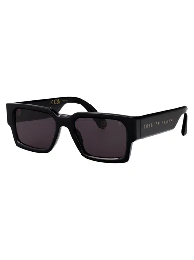 Philipp Plein Square Sunglasses Spp183 M 0700 In Black