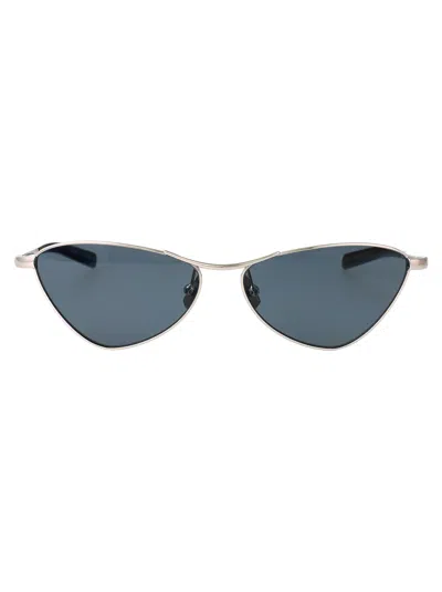 Saint Laurent Sl 830 Linea Sl Logo 003 Silver Blue Sunglasses In Multi