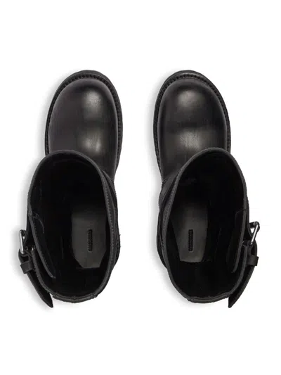 Balenciaga Venom Boots In Worn-out Effect Leather Shoes In Black