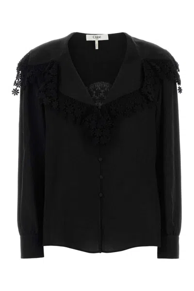 Chloé Chloe Women Black Silk Shirt In Black