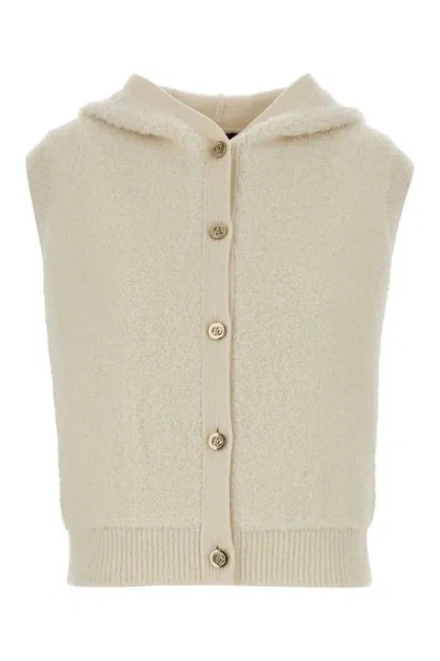 Gucci Stretch Wool Blend Sleeveless Hooded Vest In Gray
