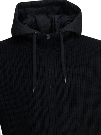 Herno Virgin Wool Short Down Jacket Jackets And Coats Black In Black