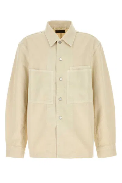 Lemaire Sand Denim Shirt In Neutral