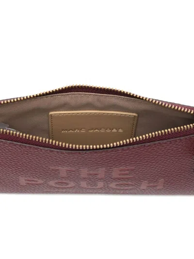 Marc Jacobs The Leather Pouch Clutch Bag In Red