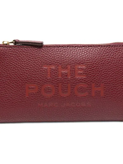 Marc Jacobs The Leather Pouch Clutch Bag In Red