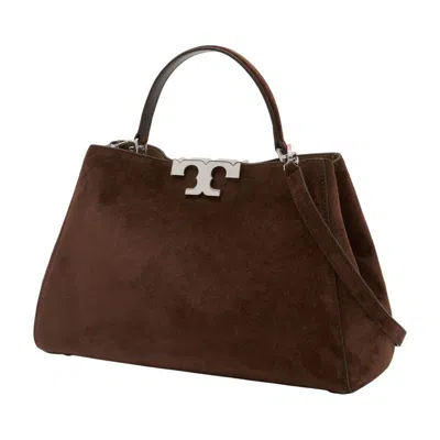 Tory Burch Eleanor Suede Shoulder Bag In Brown