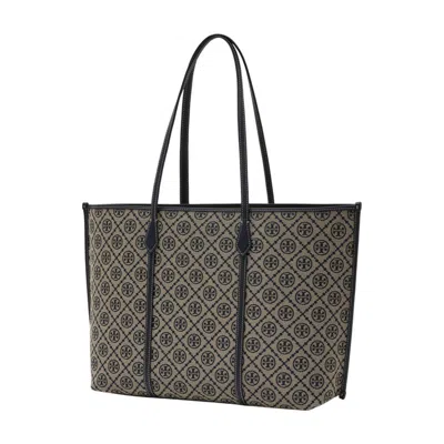 Tory Burch Perry T-monogram Shopper Bag In Blue