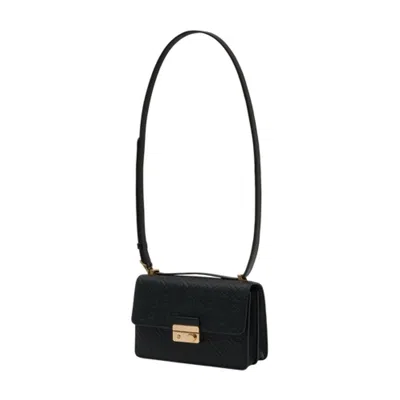 Tory Burch T-monogram Pebble Shoulder Bag In Black