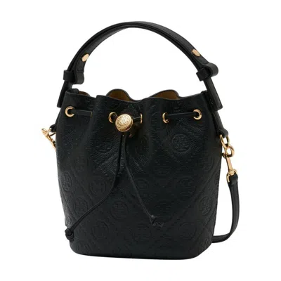Tory Burch T-monogram Pebble Mini Crossbody In Black
