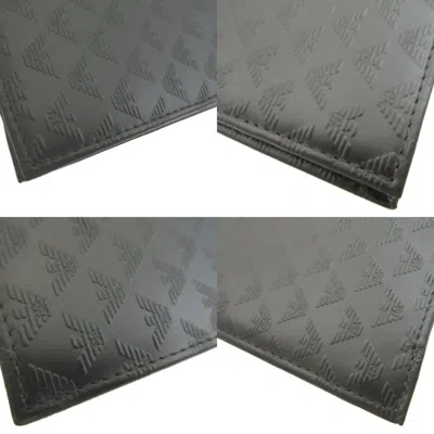 Pre-owned Emporio Armani Black Leather Long Bill Wallet (bi-fold) ()