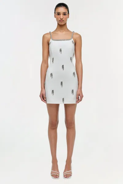 Simkhai Women's Amy Embellished Mini Dress In Ivory In Animal Print