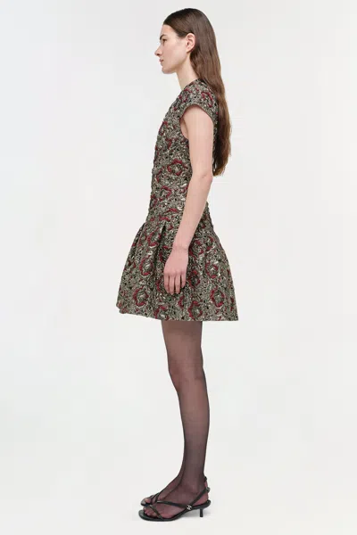 Simkhai Women's Elowen Gilded Jaquard Mini Dress In Ruby Multi In Animal Print