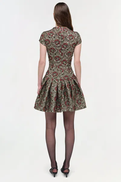 Simkhai Women's Elowen Gilded Jaquard Mini Dress In Ruby Multi In Animal Print