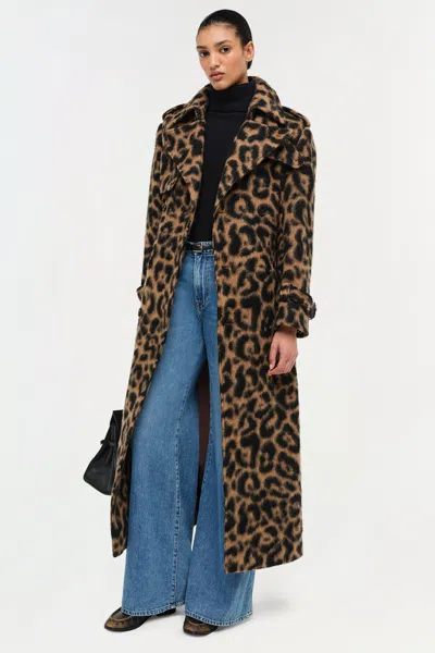 Simkhai Women's Rumi Wool Overcoat In Leopard In Animal Print