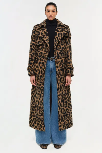 Simkhai Women's Rumi Wool Overcoat In Leopard In Animal Print
