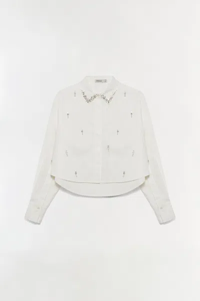 Simkhai Women's Renata Embellished Cotton Shirt In White In White