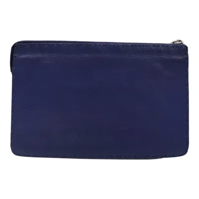 Pre-owned Fendi Selleria Blue Leather Clutch Bag ()