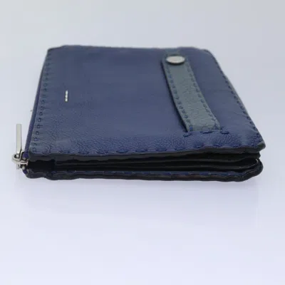 Pre-owned Fendi Selleria Blue Leather Clutch Bag ()