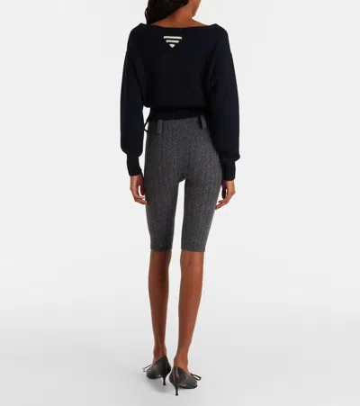 Prada Knitted Wool And Cashmere Shorts In Black