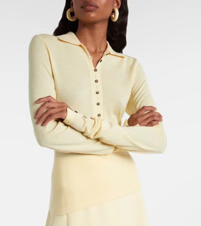 Jacquemus Merino Wool Polo Sweater Merino ml In Black