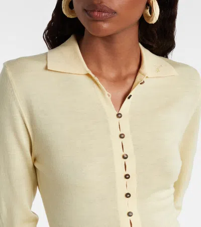 Jacquemus Merino Wool Polo Sweater Merino ml In Black