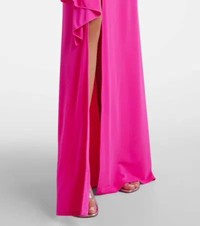 David Koma Embellished Draped Gown In Pink