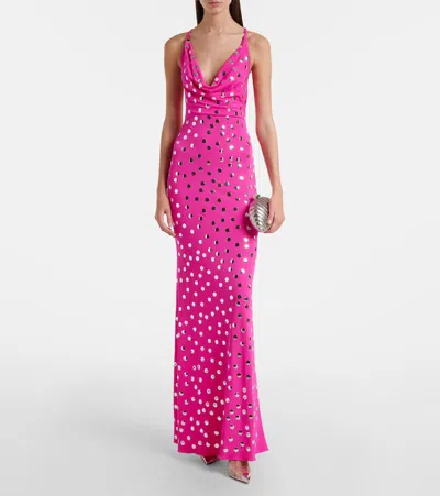 David Koma Polka-dot Gown In Pink