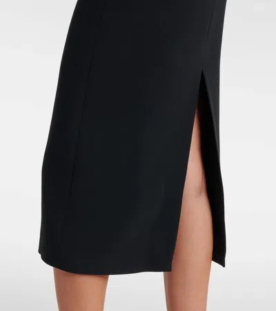 David Koma Feather-trimmed Cocktail Dress In Black