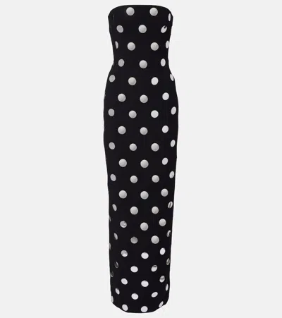 David Koma Polka-dot Gown In Black