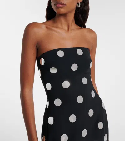David Koma Polka-dot Gown In Black