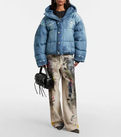 Acne Studios Trompe-l'oeil Down Jacket In Blue