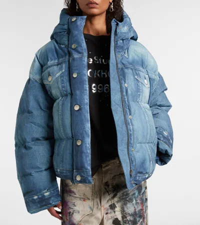 Acne Studios Trompe-l'oeil Down Jacket In Blue