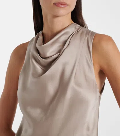 Brunello Cucinelli Silk Gown In Nude