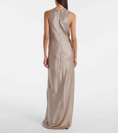 Brunello Cucinelli Silk Gown In Nude