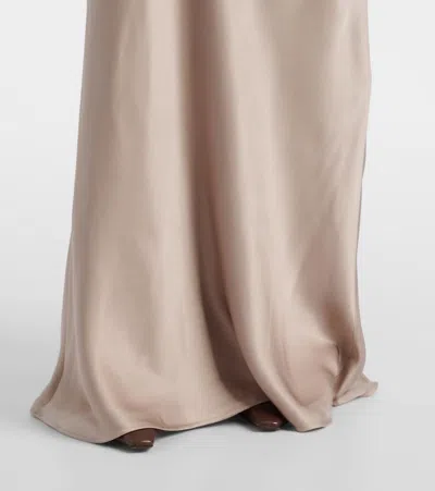 Brunello Cucinelli Silk Gown In Nude