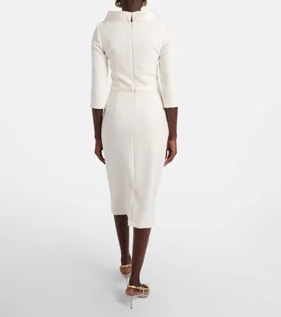 Safiyaa Bridal Meryl Crêpe Midi Dress In White