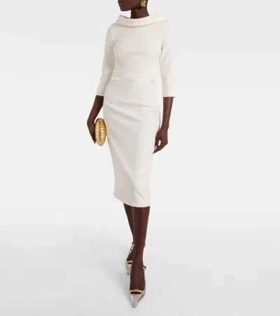 Safiyaa Bridal Meryl Crêpe Midi Dress In White