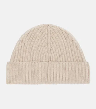 Loewe Anagram Ribbed-knit Cashmere Beanie In Gray
