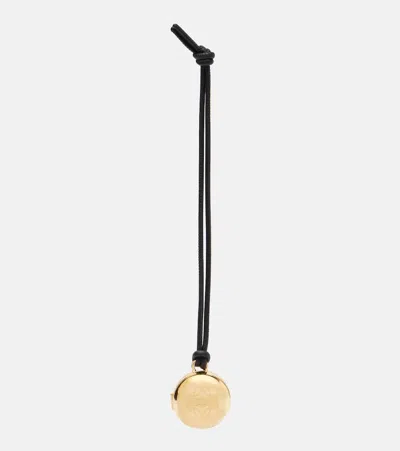 Loewe Pebble Gold-plated Leather Bag Charm In Gold