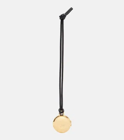 Loewe Pebble Gold-plated Leather Bag Charm In Gold