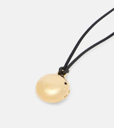 Loewe Pebble Gold-plated Leather Bag Charm In Gold