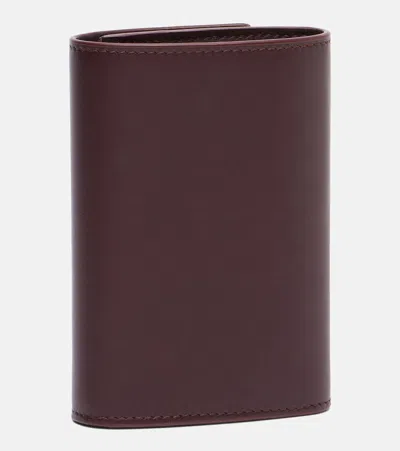 Loewe Pebble Small Leather Wallet In Burgundy