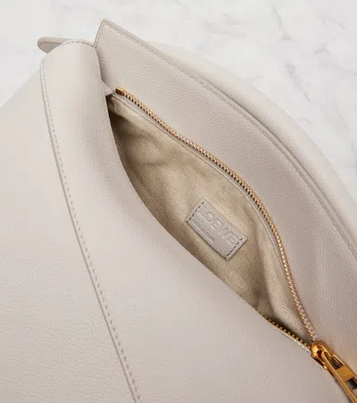 Loewe Puzzle Edge Small Leather Tote Bag In White