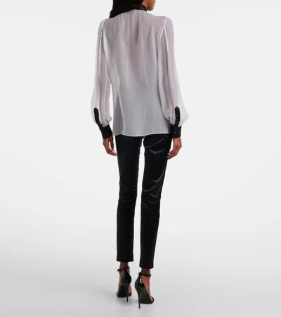 Dolce & Gabbana Sheer Silk Shirt In White