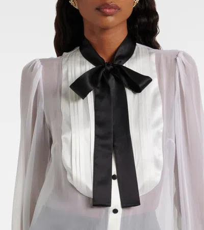 Dolce & Gabbana Sheer Silk Shirt In White