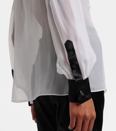 Dolce & Gabbana Sheer Silk Shirt In White