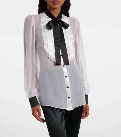 Dolce & Gabbana Sheer Silk Shirt In White